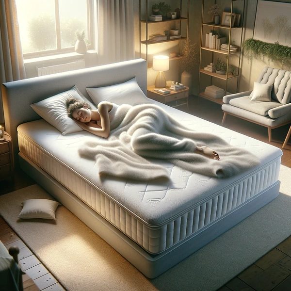 spokojny sen na materacu masującym kręgosłup