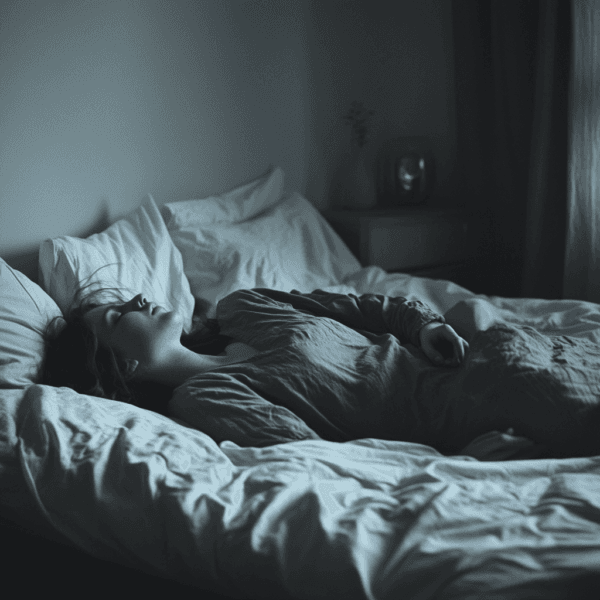 kobieta nie może się wyspać na wyrobionym materacu