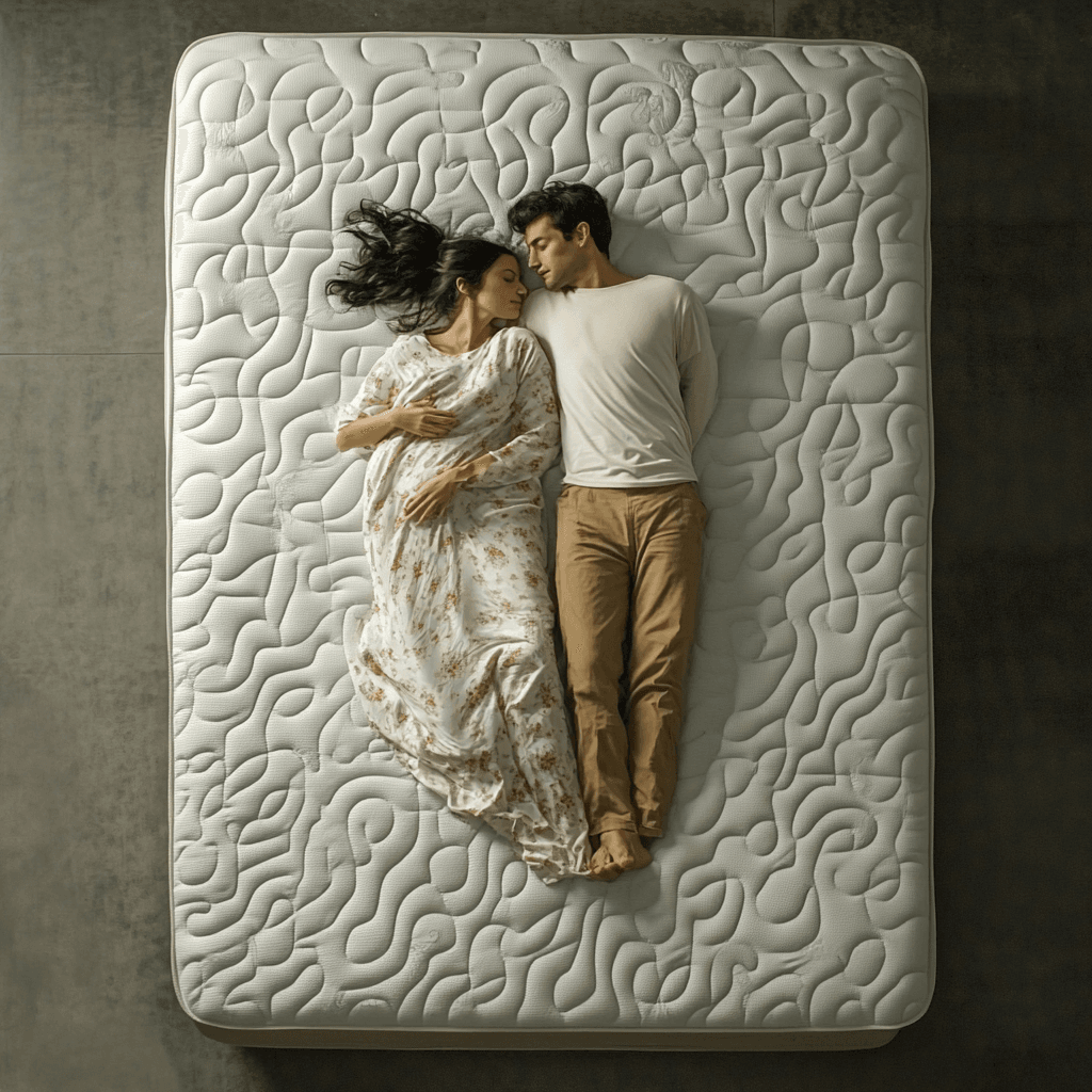 dwie osoby sprawdzają materac