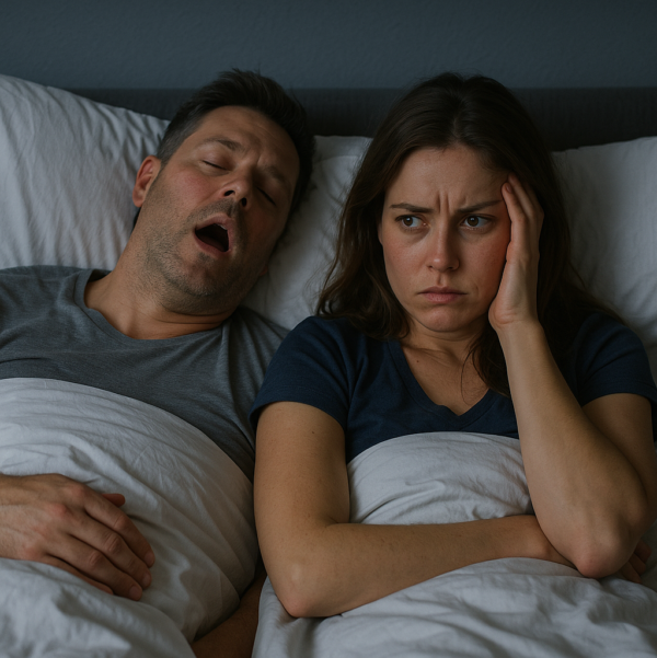 kobieta nie może spać przez chrapanie mężczyzny