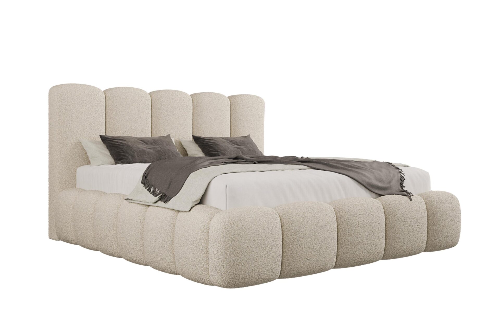 łóżko z zagłówkiem z boku białe