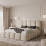 Łóżko tapicerowane 140x200 z pojemnikiem - CLOUD