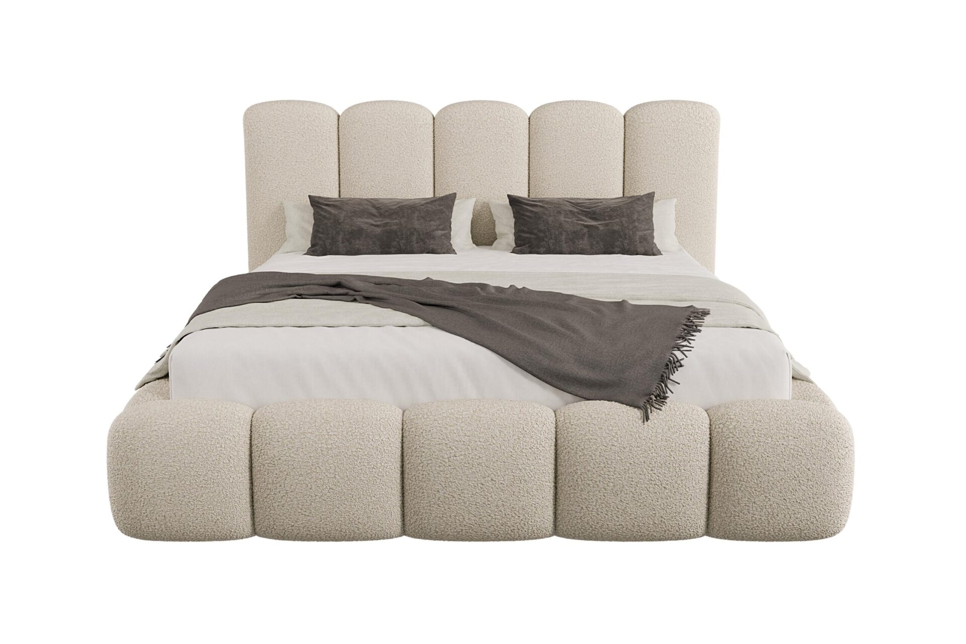 łóżko z zagłówkiem z przodu białe