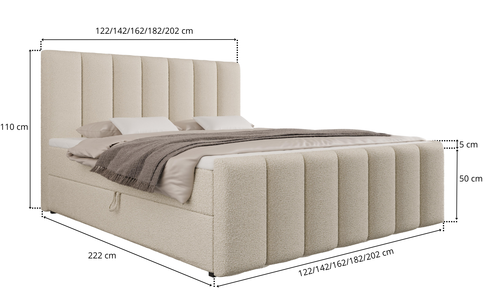 łóżko kontentalne bella max wymiary