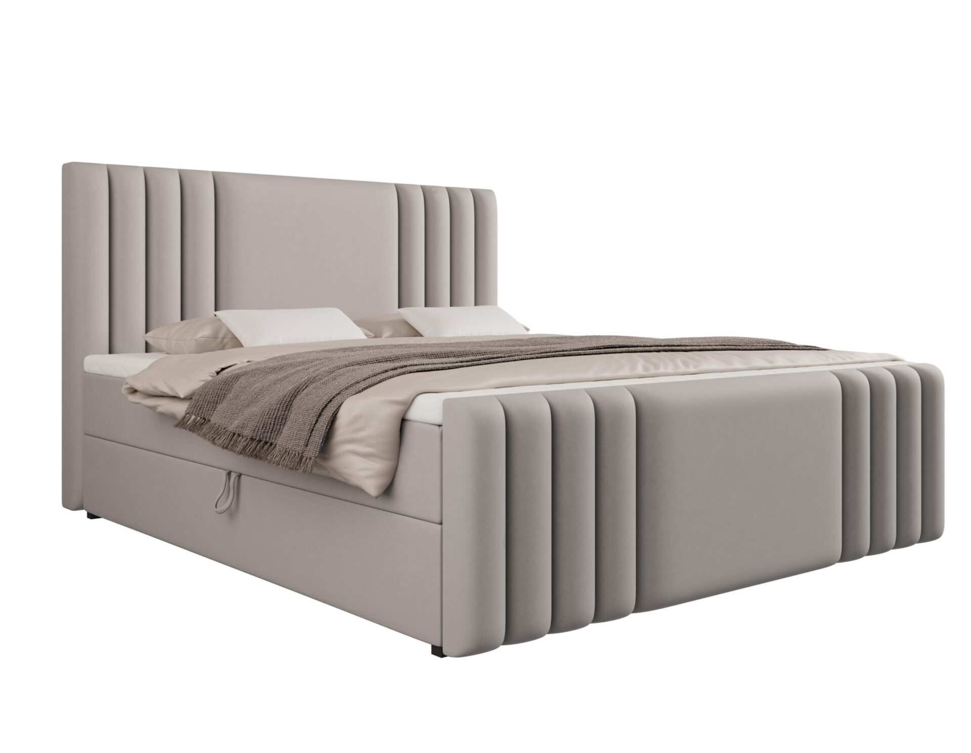 łóżko z zagłókiem szare