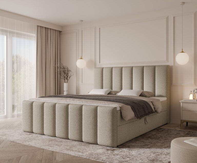 łóżko z zagłókiem w salonie