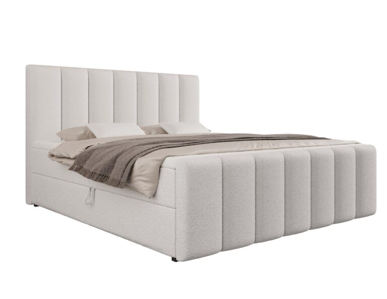 łóżko z zagłókiem szare w salonie