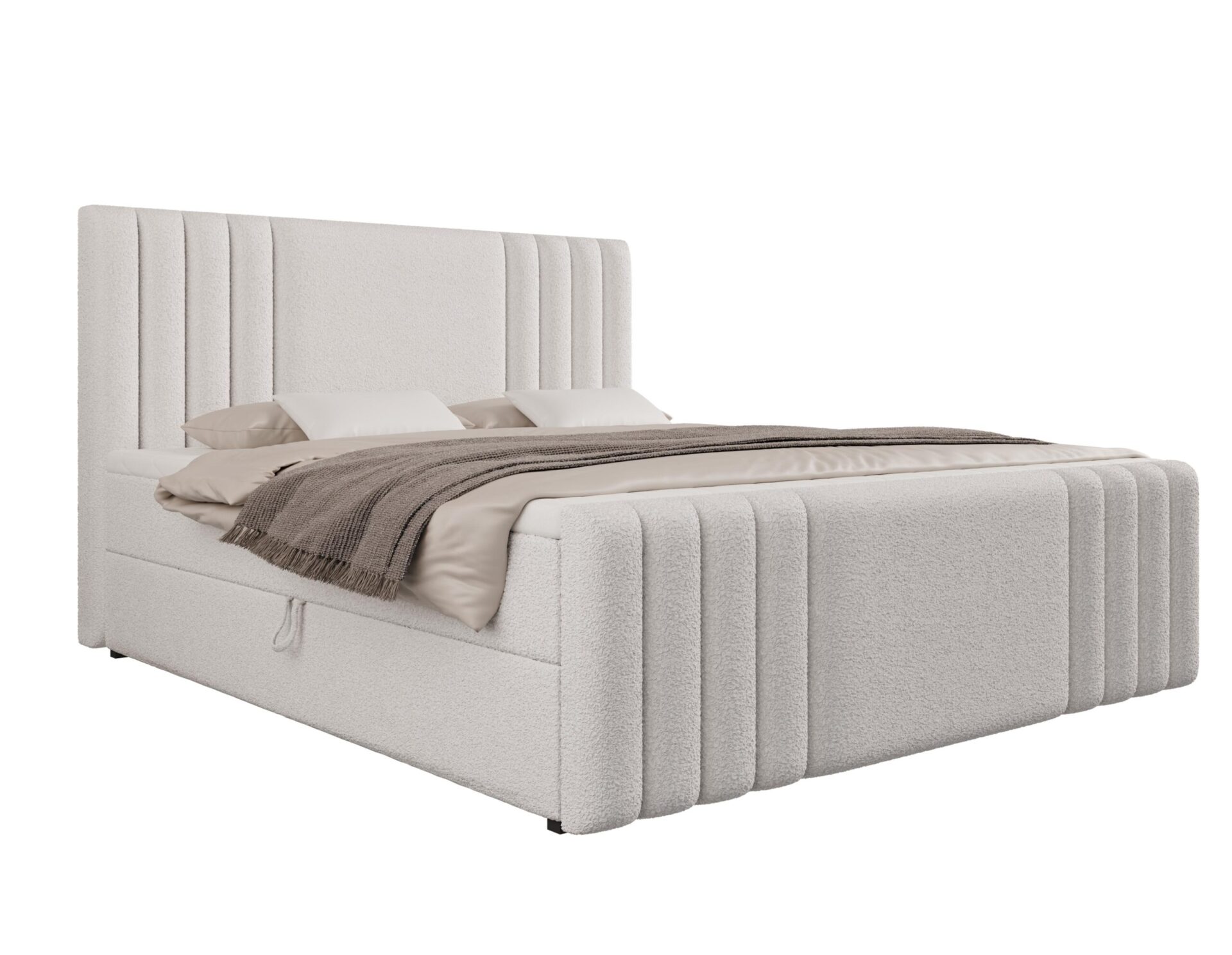 łóżko z zagłówkiem białe