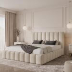Łóżko tapicerowane 180x200 z pojemnikiem - LARA 3
