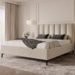 Łóżko tapicerowane na nóżkach 180x200 z pojemnikiem - BELLA UP