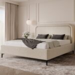 Łóżko tapicerowane na nóżkach 180x200 z pojemnikiem - DREAM UP