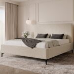 Łóżko tapicerowane na nóżkach 180x200 z pojemnikiem - MONA 1 UP