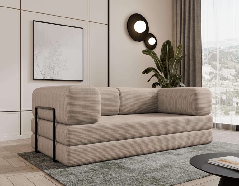 Sofa modułowa z funkcją spania Selvia Beżowy