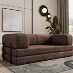 Sofa modułowa z funkcją spania Selvia Brązowy