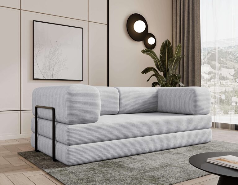 Sofa modułowa z funkcją spania Selvia Jasny szary