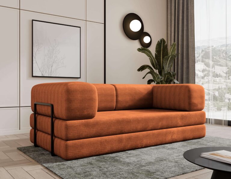 Sofa modułowa z funkcją spania Selvia Miedziany