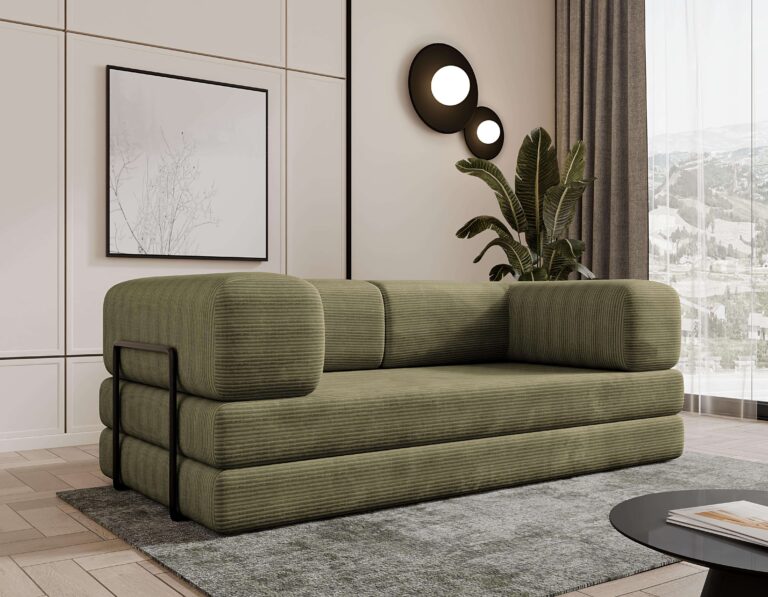 Sofa modułowa z funkcją spania Selvia Zielony